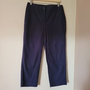 Talbots Women's Navy Blue Straight Leg Stretch Chino Pants Size 10